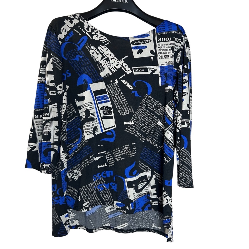 Clientele women’s top blouse tunic size‎ XL black blue white